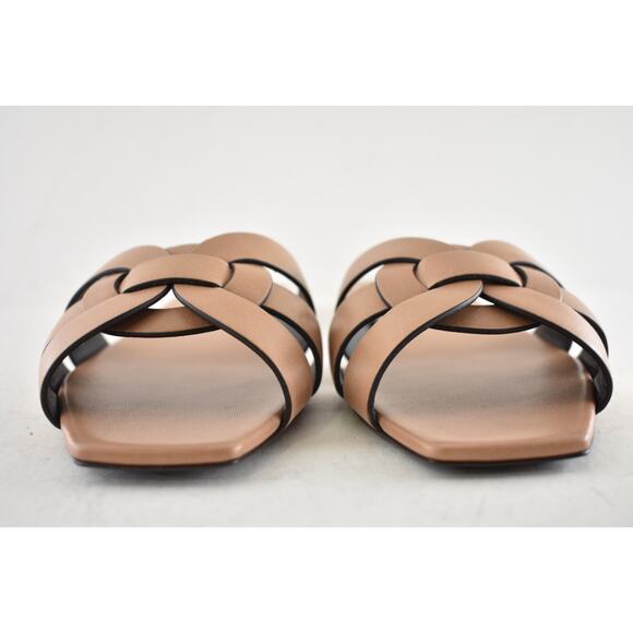 Saint Laurent YSL Tribute Nu Pieds 05 Corda Beige Leather Slide Sandal Flat 39.5 - Picture 9 of 15